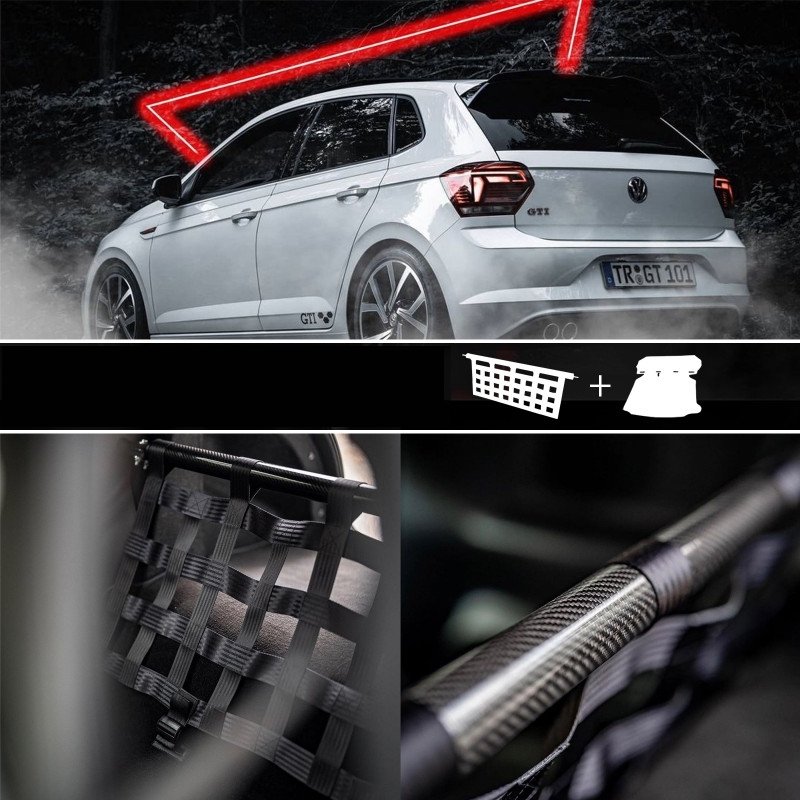 Clubsport Komplettset - Strebe mit Netz und Teppich für VW Polo AW